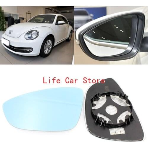 For Volkswagen Beetle Large Vision Blue Mirror Anti Car Rearview Mirror Heating Refit Wide Angle Reversing Lens