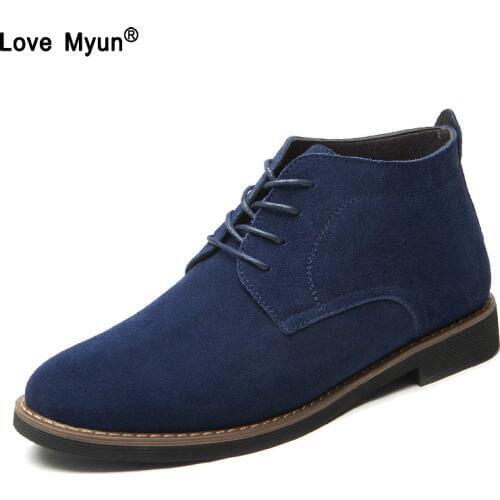 Brand Faux Suede Leather Mens Boots Men Business Casual leather Shoes Autumn Winter Fashion Oxford Shoes For Men 698