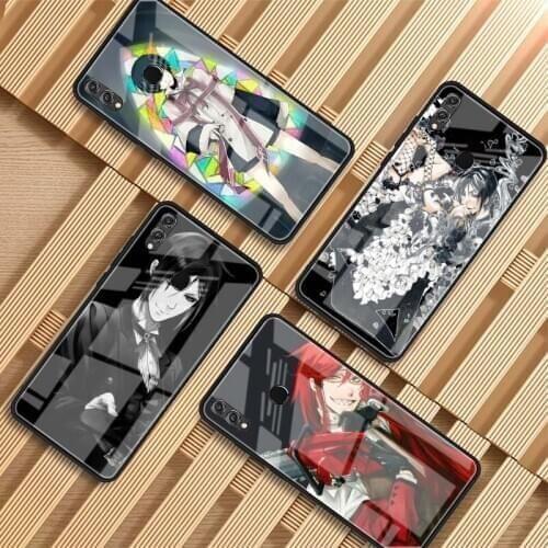 Cartoon kuroshitsuji Tempered Glass Phone Case For Huawei P20 P30 pro P40 lite Mate 20 30 pro lite
