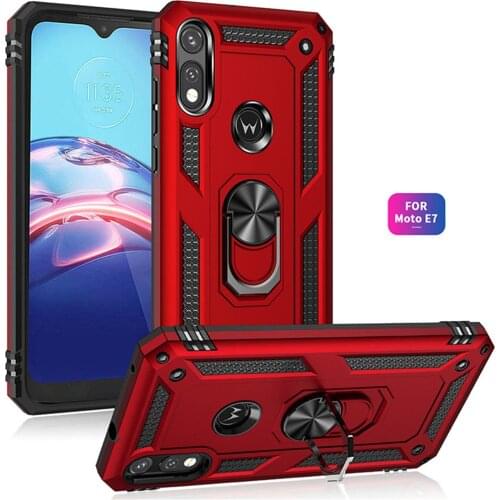 For Motorola Moto E 2020 Case Cover Armor Rugged Military Car Holder Ring Case for Moto E 2020 E(2020) MotoE7 E 7 6.2" Funda