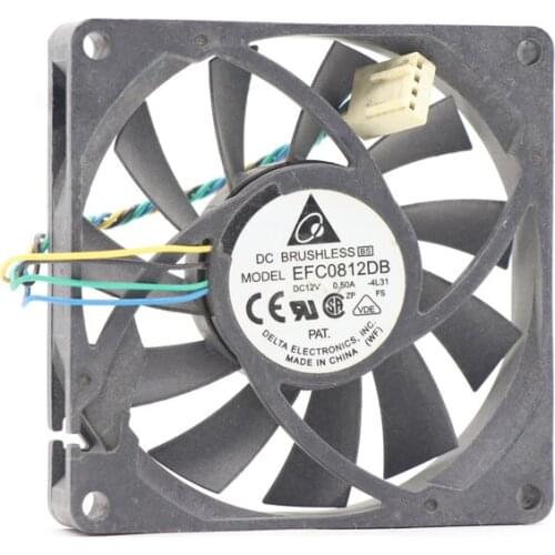 Delta EFC0812DB-4L31 DC12V 0.50A 80X80X15mm CPU/Case Cooling Fan with PWM