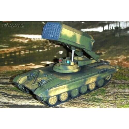 DIYMyModeI Russian heavy fire system tos-1 buratino DIY Handcraft Paper Model KIT Handmade Toy Puzzles Gift Movie props