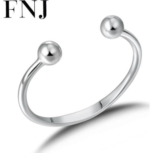 FNJ Child Kids Bangle 925 Silver Adjustable Size 42mm Original S925 Sterling Silver Bangles for Boys Girls Jewelry