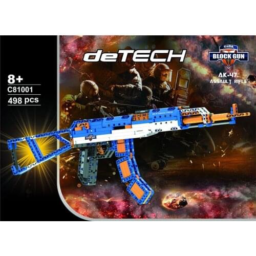 Hot Modern military weapons building block AK-47 model assemble toys rubber band gun bricks collection for kids gifts