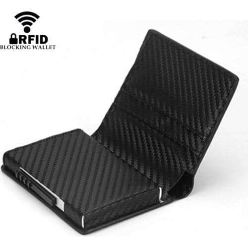 New Style RFID Blocking Men Credit Card Holder Metal Wallet Business Aluminium Single Box Bank Card Case Purse for Cards