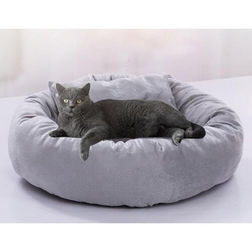 Pet Dog Bed Warm Round Dog Kennel House Plush Winter Pets Dog Beds For Medium/small Dogs Cats Soft Sofa Cushion Mats Cama Perro