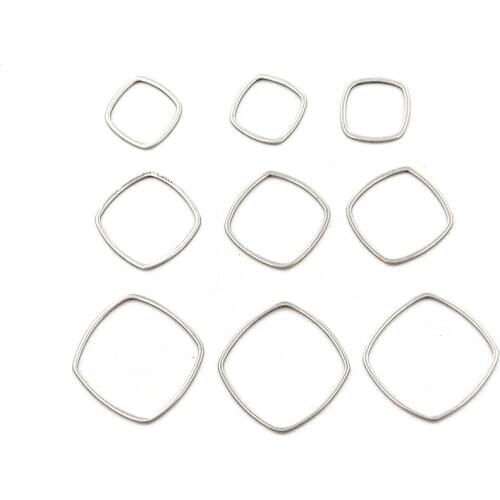 Square charm stainless steel pendant open frame hollow out pressure resin mold frame DIY jewelry making