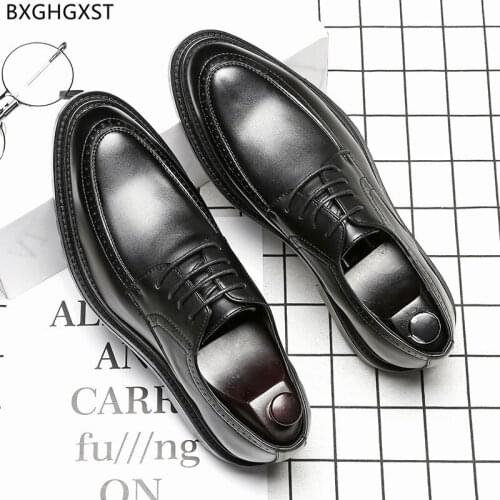 Black Business Shoes Men Luxury Designer Elevator Shoes for Men 2021 Oxford Men Dress Shoes Leather Chaussure De Homme Zapatos