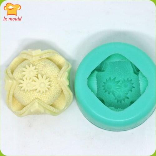 Chrysanthemum Soap Candle Silicone Mould 3D Chrysanthemum Square Fondant Cake Moulds DIY Kitchen Baking Tools