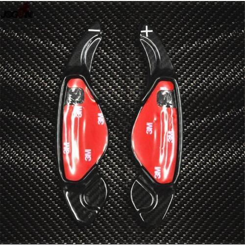 Carbon Fiber Steering Wheel Paddle Extension Shifter Cover Trim For Jaguar XF / XFR X250 2011-2015 & XF X260 2016