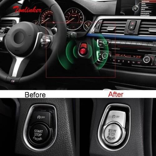 Tonlinker Cover sticker for Bmw 1/2/3/5/7 X3/X4/X5/X6 Car Styling 1/3 PCS ABS/Alumium Engine stop/start button Cover stickers