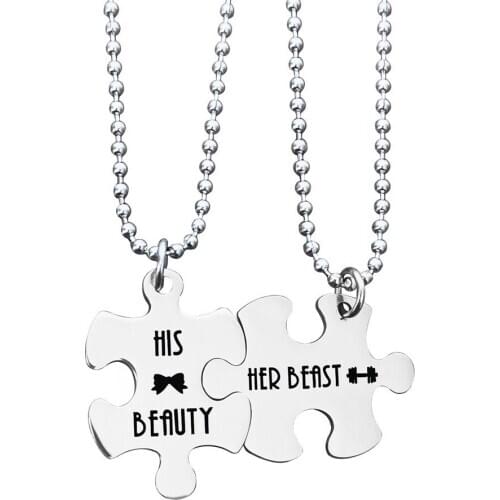 New Fashion Stainless Necklace letters year necklace couple trinket