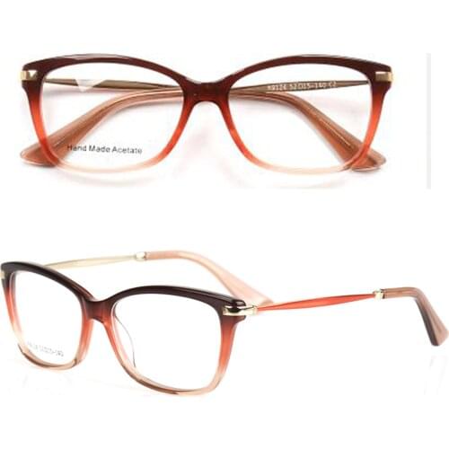 Women Cat eye Glasses Frames for Women Square Eyeglass Frames Gradient Prescription Spectacles Orange Green Blue Vintage Eyewear