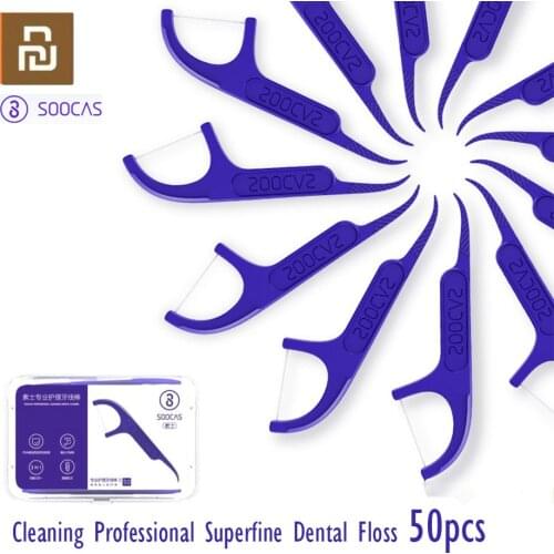 Original xiaomi Soocare Dental Floss Daily Tooth Cleaning Professional Superfine Dental Floss 50pcs/set top quality