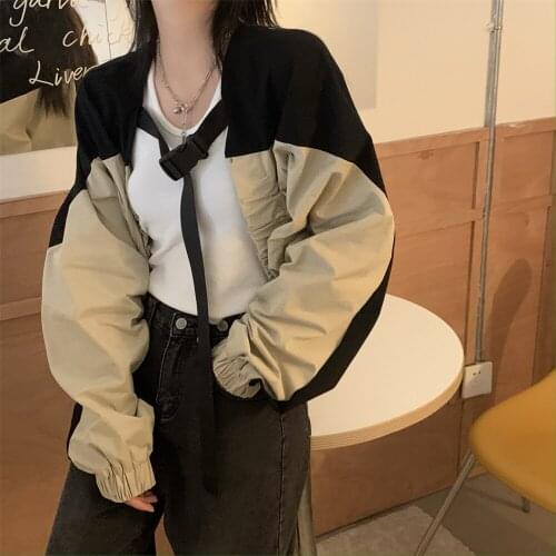 Hong Kong Style Coats Patchwork Plus Size High Waist New Fashion Streetwear Chic Elegant Autumn Jackets Women Tops