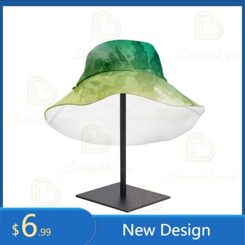 Fashion Cap Rainbow Color Bucket Hat Men and Women Cotton Flat Sun Hat Reversible Sun Tie Dye Fisherman Hat