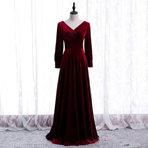 Bespoke Occasion Dresses Vintage V-Neck Full Backless A-Line Satin Pleat Luxury Burgundy Elegant Women Formal Evening Gown HB161