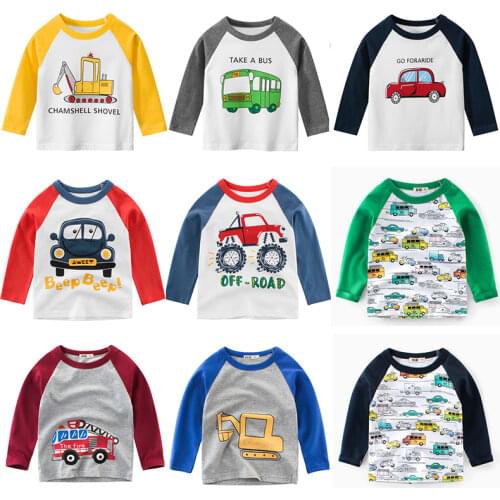 Baby Boys Shirts 2021 New Boys Autumn Tops T shirts Kids Cartoon Tee Children t shirts for Boys Long Sleeve Boys Cotton Shirts