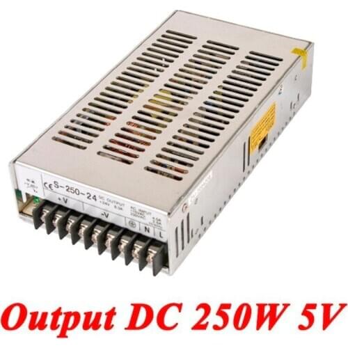 S-250-5 Switching Power Supply 250W 5v 50A,Single Output Ac-Dc Power Supply For Led Strip,AC110V/220V Transformer To DC 5V