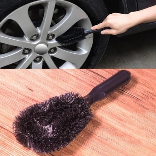 Black Car Vehicle Wheel Tire Rim Scrub Brush Washing Hub Handle Cleaning Care Tool Cleaner Fit For Auto Audi BMW Nissan Truck