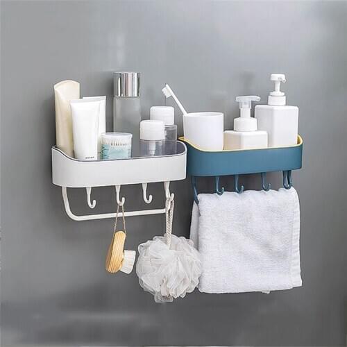 Bathroom rack storage box shower gel shampoo storage rack home decoration kitchen bathroom storage rack accessories free punch