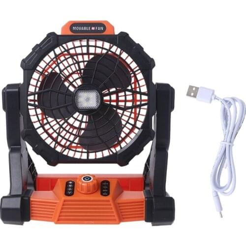 Camping LED Light USB Rechargeable Portable Work Light Speed Adjustable Rotatable Fan 7800mAh USB Power Bank Desk Fan