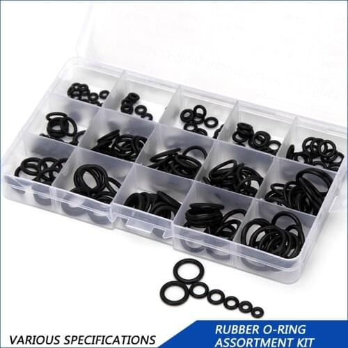 225pcs PCP DIY NBR Sealing O-rings Rubber Washer OD 6mm-20mm CS1.5mm 1.9mm 2.4mm Durable Gasket Replacements 15 Sizes DQ003