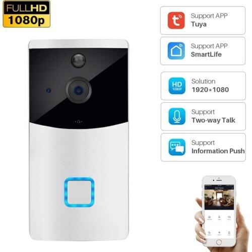 2MP Tuya App Wifi Doorbell Camera Smart 1080P Video Intercom Doorphone Wireless Door Bell Home Security Monitor Cloud Storage
