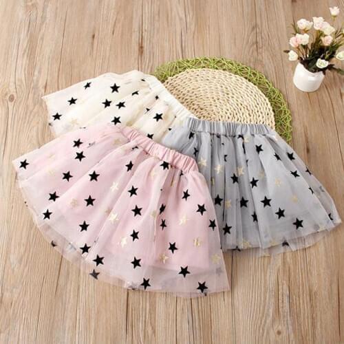 Girls TuTu Skirts Kids Stars Print Skirts Children Baby Girl Princess Birthday Party Dance Skirt Toddler Dancing Cute Pettiskirt