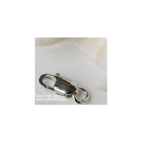 Solid 925 Sterling Silver Lobster Claw Clasp with 1 Open Jump Ring Rhodium Plated ,1piece