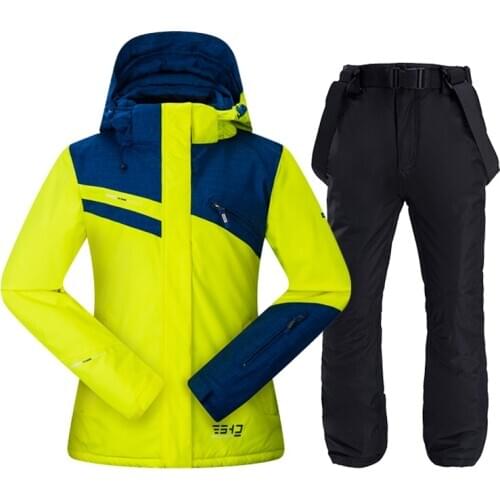 Women Ski Suit Warm Windproof Waterproof Hooded Snow Jacket + Pants Female Outdoor Snowboard Snowmobile Snow Suit Winter Jacket
