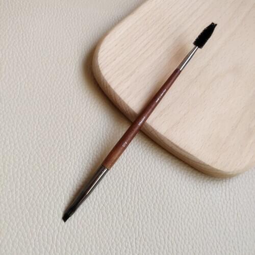 1Pc Double-End Cosmetic Eye Makeup Brush with Wooden Handle for Eyelash Eyebrow Multifunctional Use Eyebrow Eyelash brush
