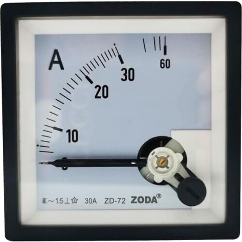 1PC ZD-72-A 5A 10A 20A 30A 50A AC Direct Analog Meter Panel AMP Current Ammeter Gauge Pointer Ammeter 72*72MM Amperimetro AC