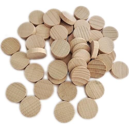 10pcs 10-50mm Natural Wood Slices Unfinished Round Wood Coins for Arts & Crafts Projects, Board Game Pieces, Ornaments