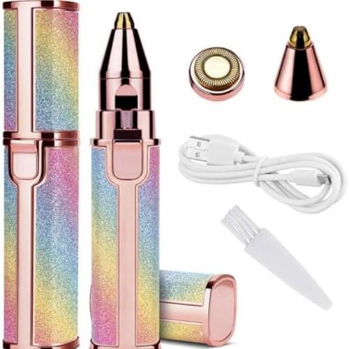 12Set/Lot Battery/USB Charge Electric Hair Shaver Two In One Mini Eyebrow Trimmer Ladies Depilator Home Appliances HA2028
