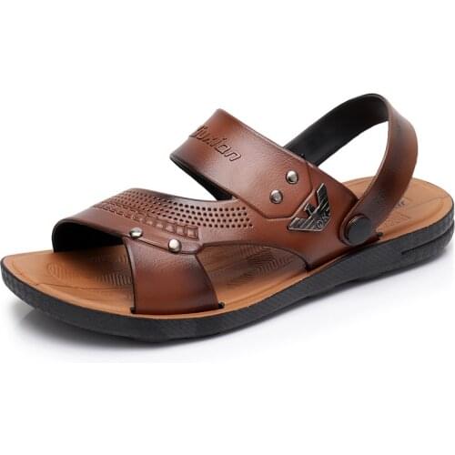 2021 Summer New Mens Beach Sandals Fashion Shallow Roman Style Rubber Slip-on Shoes Suitable for Adult Size 40-45 for Outside