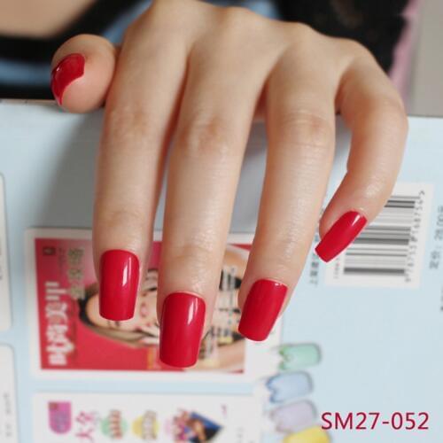 2020 24pcs Explosion models fashion Long section Square head candy false nails decoration red M052