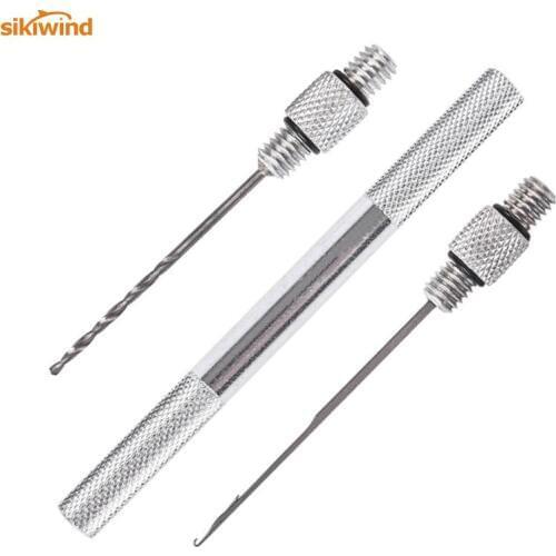 3 in 1 Combo Set Aluminum Alloy Carp Fishing Rigging Bait Needle Tool Fish Drill Outdoor Fishing Tackle Tool Accessories