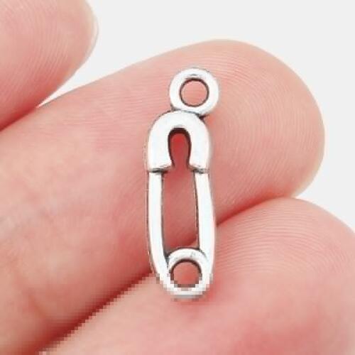 40PCS Cute Hollow Pins Paper Clip Charms Pendants for Necklace Earrings Making Jewelry Findings 19x6mm