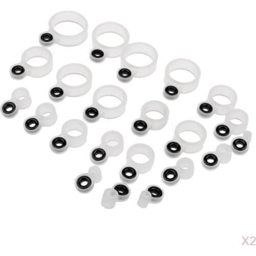 44pcs Silicone and Ceramic Fishing Rod Guides Repair Kit Rod Tip Eye Rings