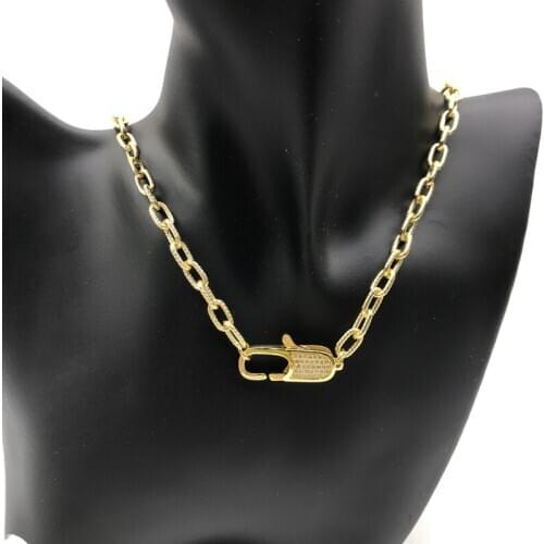 5pcs/lot Minimalist Big Chain Handmade Retro Sweater Metal Chain Clasp Necklaces