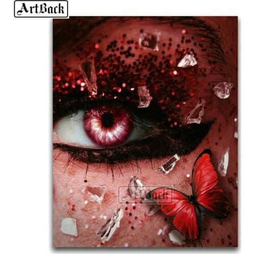 5d diy diamond painting eyes butterfly full square / round landscape pattern resin 3d diamond mosaic sticker crafts