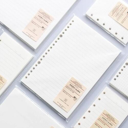 A5 A6 A7 60 Sheets Loose Leaf Notebook Refill Spiral Binder Porous Diary Planner Grid Blank Line Inner Core Paper Stationery