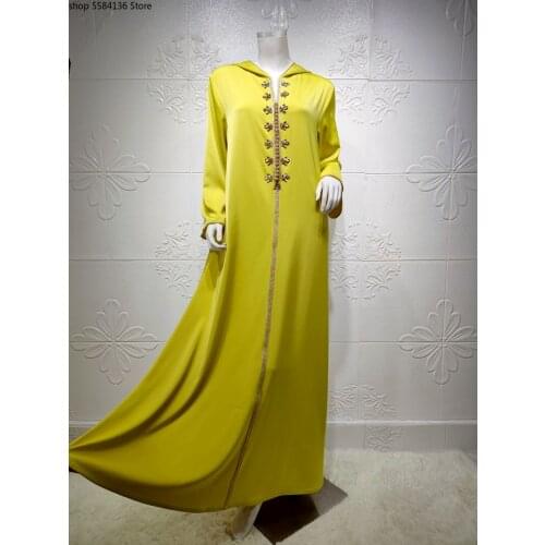Abaya Dubai Turkey Muslim Hooded Dress Women Moroccan Caftan Elegant Lady Islamic Clothing 2021 Eid Mubarak Djellaba Femme
