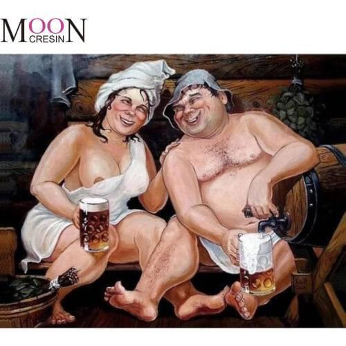 DIY Diamond Embroidery Bathing Men & Women Painting Cross Stitch Full Square Drill Rhinestone Mosaic Decoration Kits