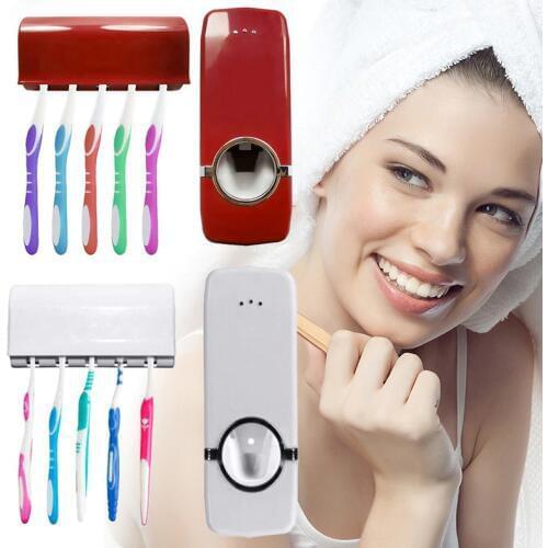 Hot Automatic Toothpaste Squeezer Toothpaste Dispenser Toothbrush Holder Wall Suction Wash Set Home Tools Bathroom Accessories