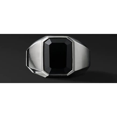 Freeshipping Men Vintage Ring Enamel Rings Punk Classic Black Stones Male Enamel Jewelry Valentines day Engagement Accessories