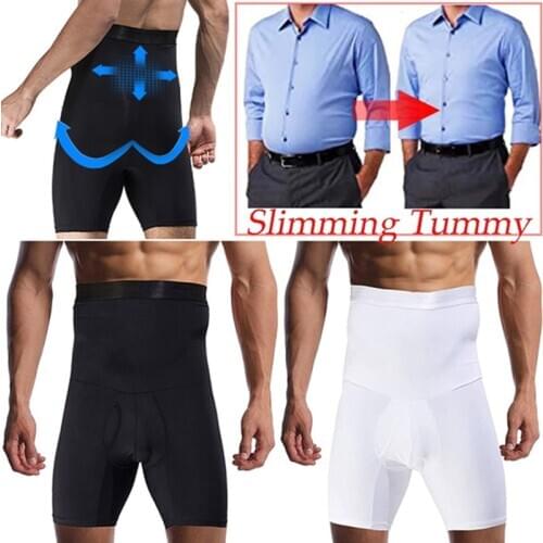 Mens Shapers Boxer Breif Shapewear Slimming Pants Fitness High Waist Stretch Abdomen Tummy Control Underwear Waist Trainer