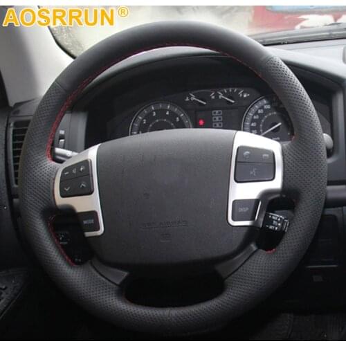 Car Steering Wheel Cover Black Leather For Toyota Land Cruiser LC 2008-2015 Tundra 2007-2013