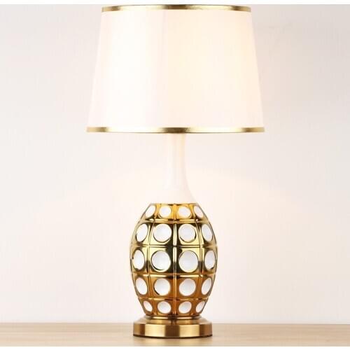 Decoration Light Luxury Post-Modern Simple Ceramic Table Lamp Northern European-Style Bedside Living Room Bedroom Light Gold